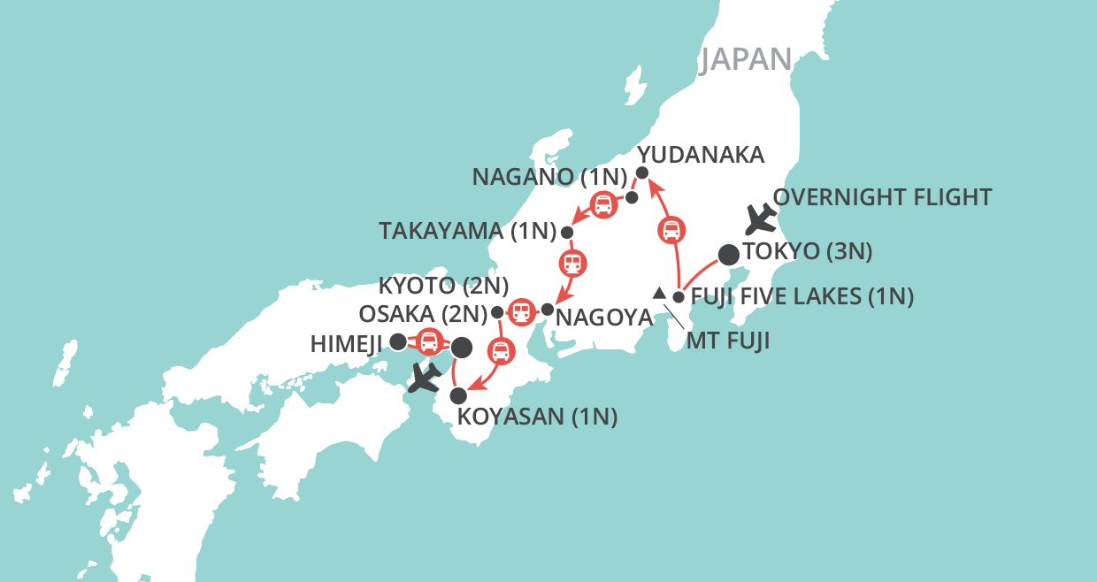 Off-Beat Japan map