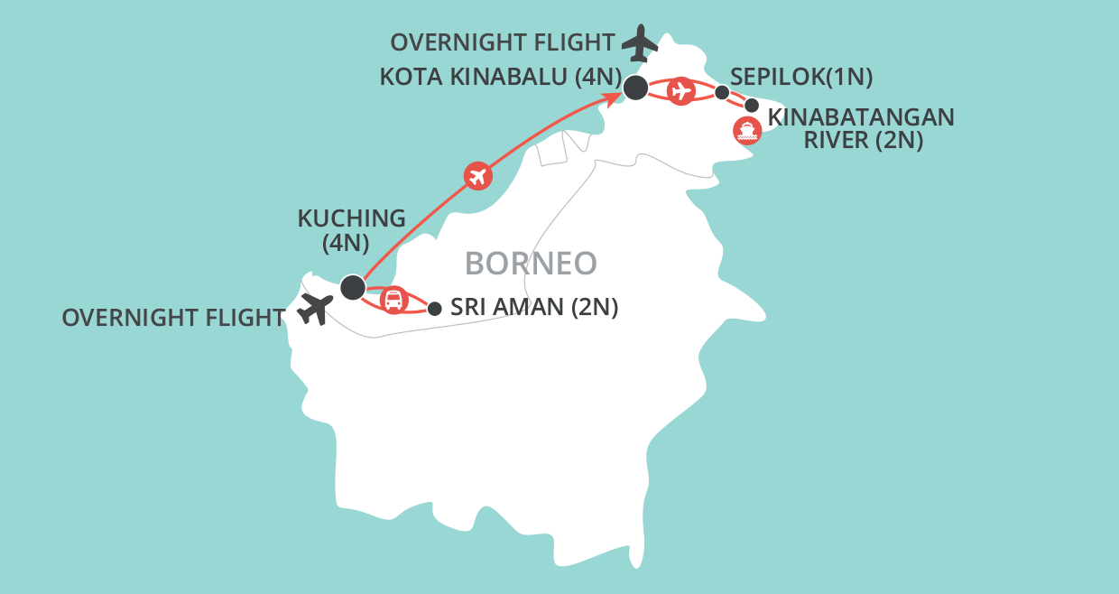 Best of Borneo map