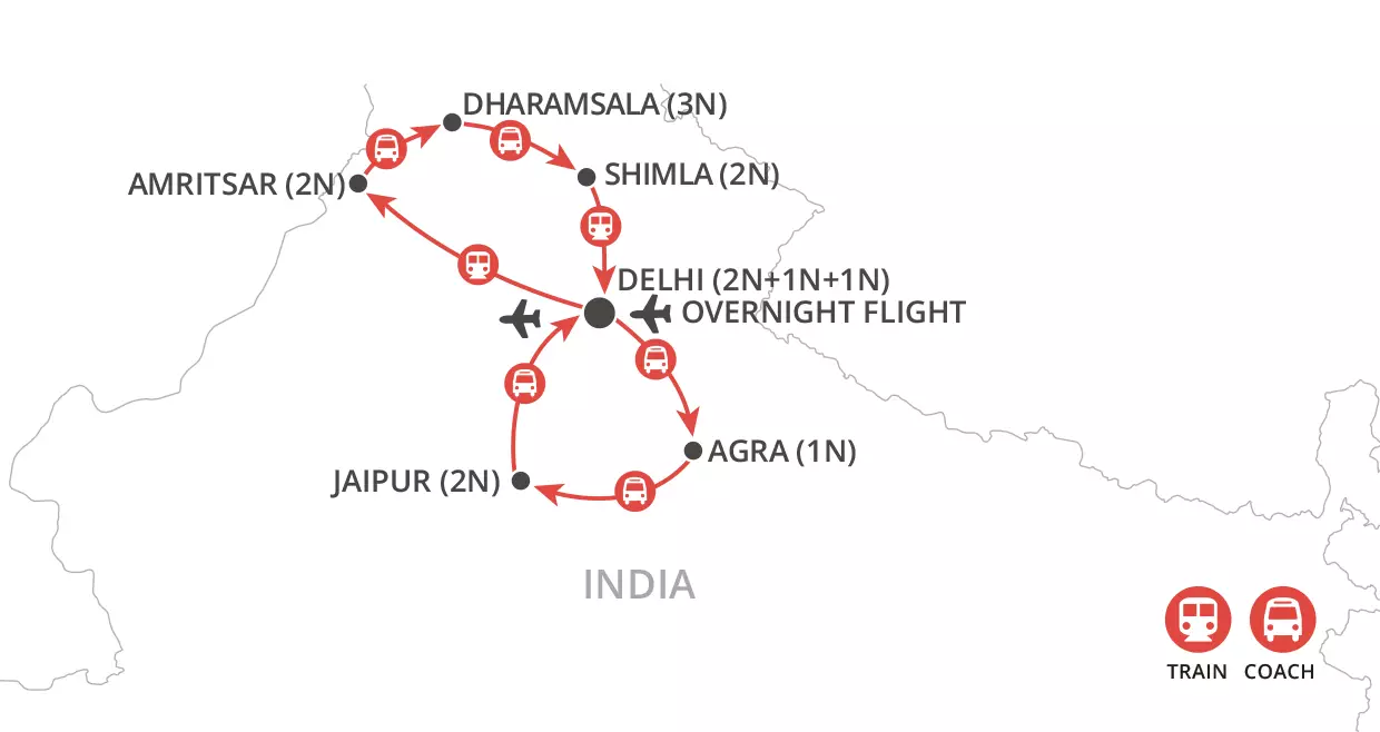 Northern India Discovery map