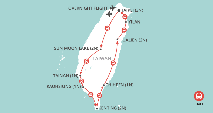 Treasures of Taiwan map
