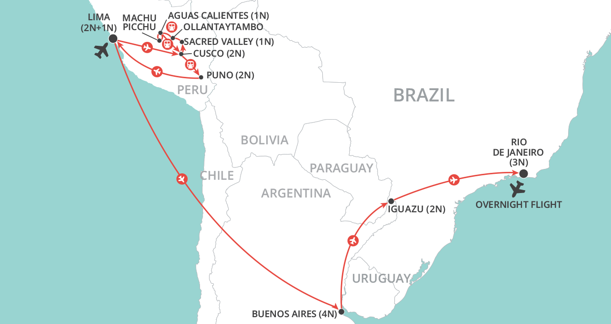 Treasures of South America map
