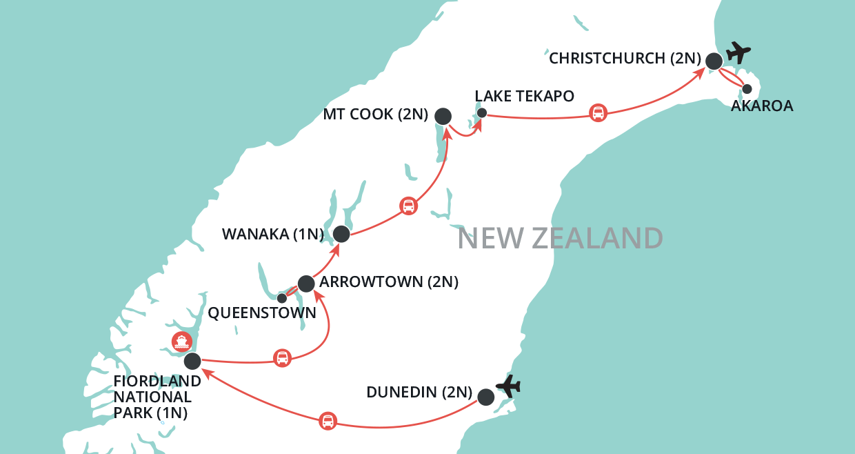 Hidden Gold of the South Island  map