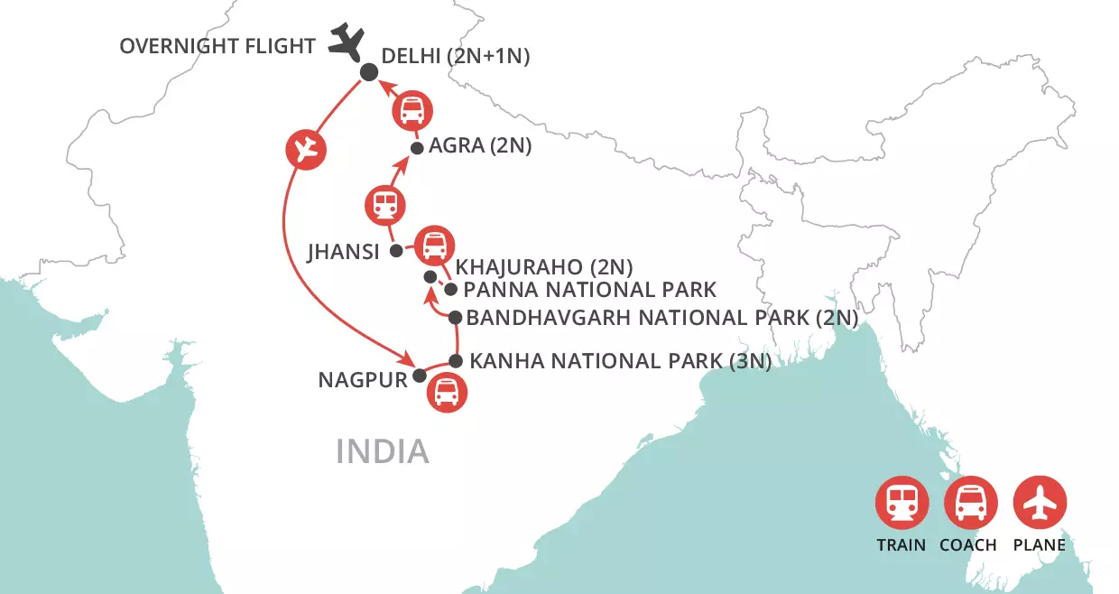 Wildlife of India map