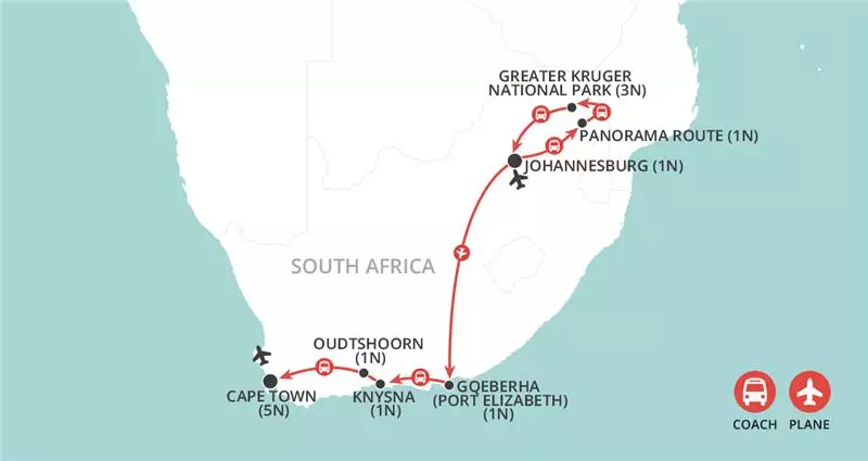 Christmas in South Africa map