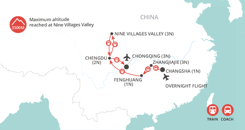 Natural Treasures of China  map