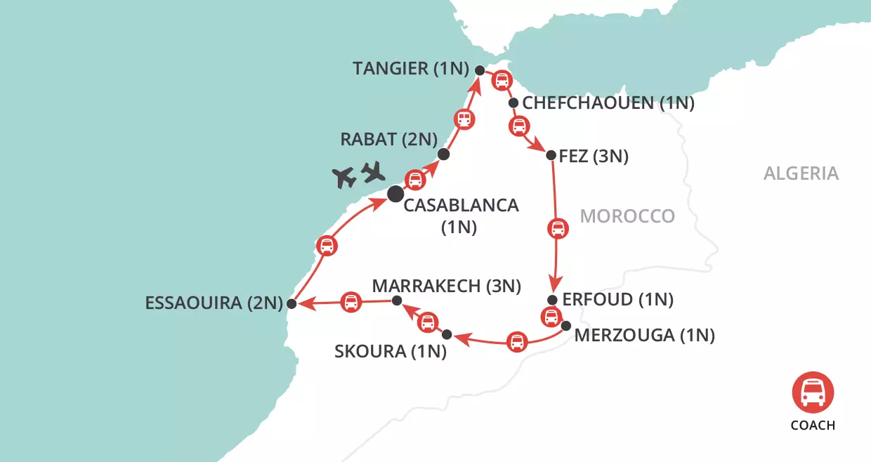 Moroccan Odyssey map