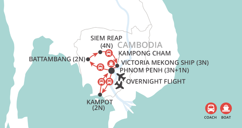 Cambodia & Mekong Uncovered map