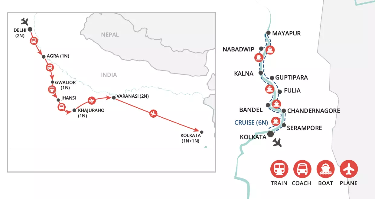 India & the Sacred Ganges  map