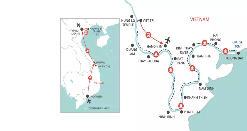 Vietnam & Red River Uncovered  map