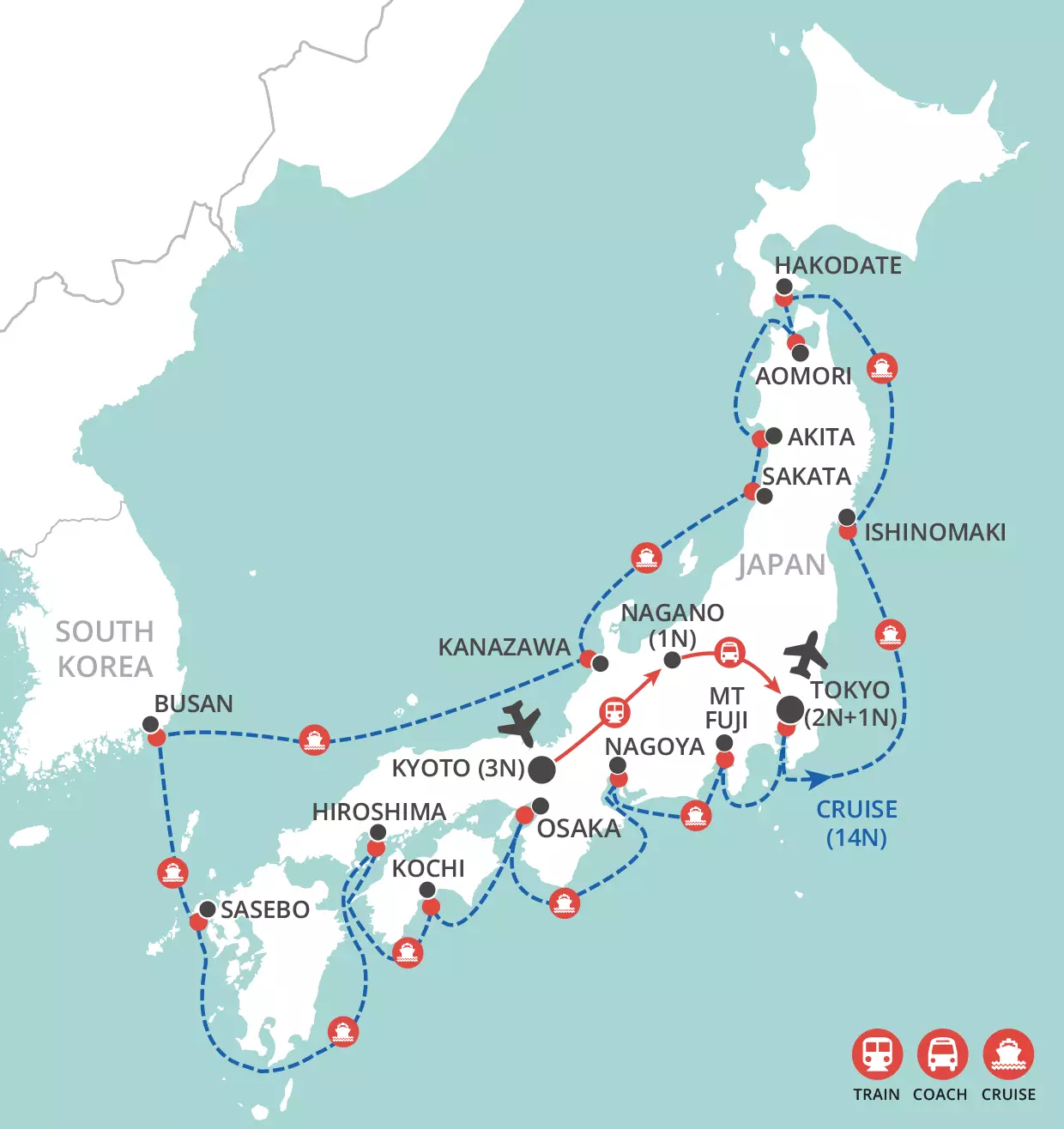 In depth Japan map