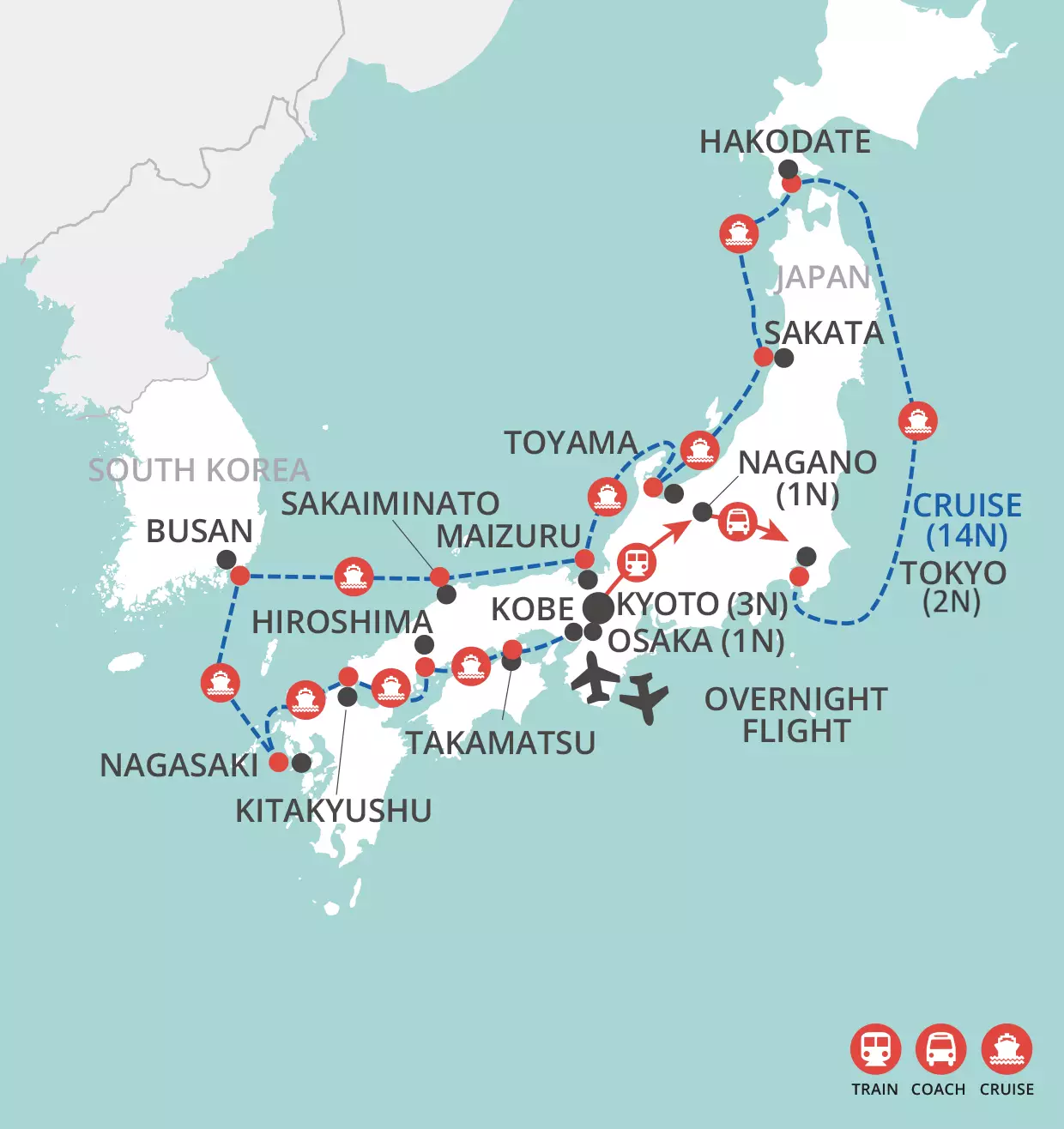 Japan by Land & Sea - A - March 2026 map