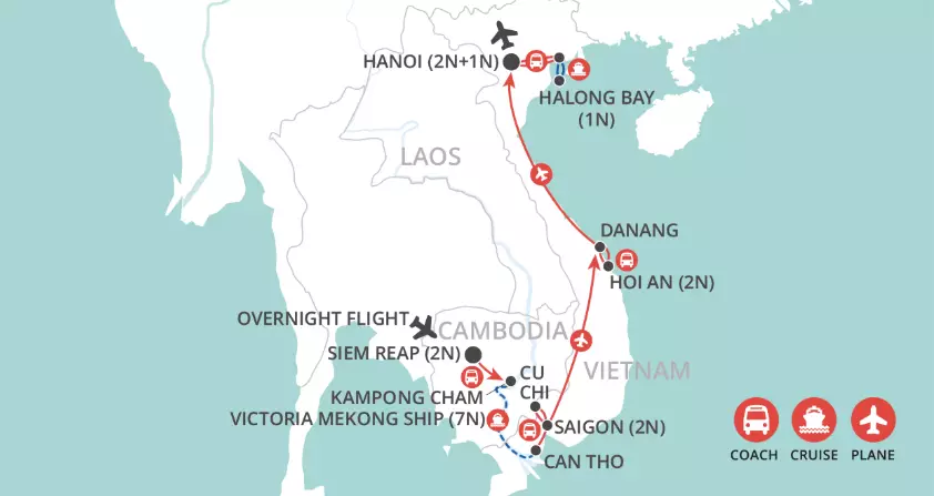 Christmas on the Mekong map