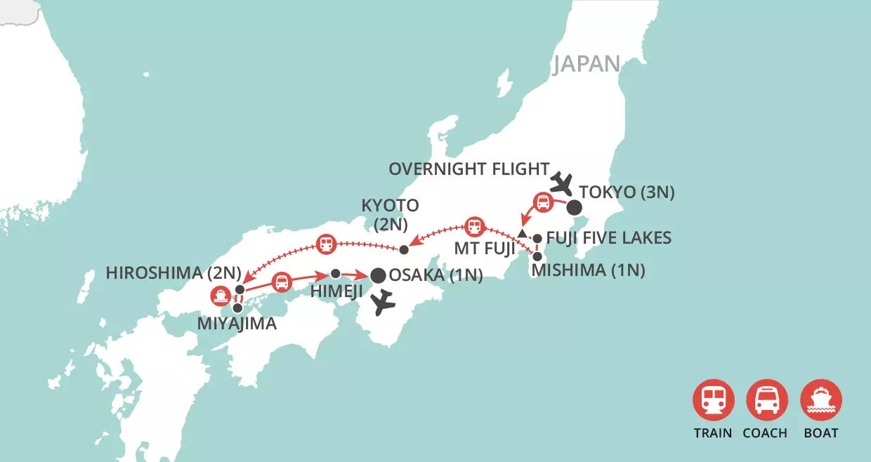 Jewels of Japan map