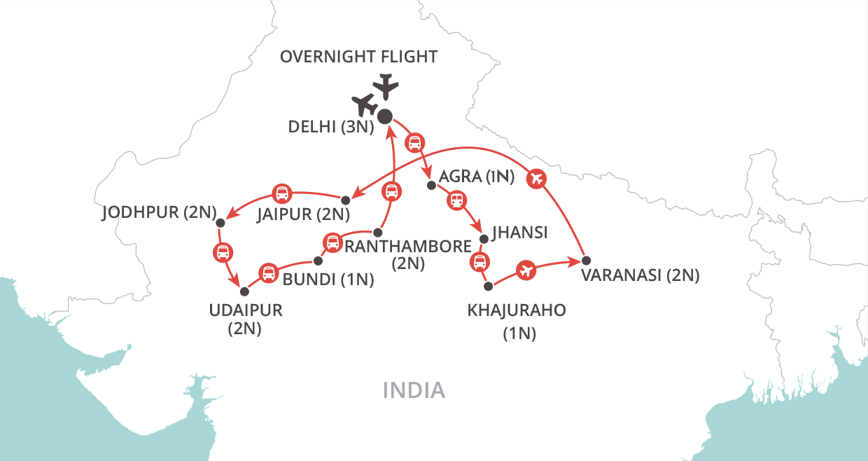 Highlights of India map