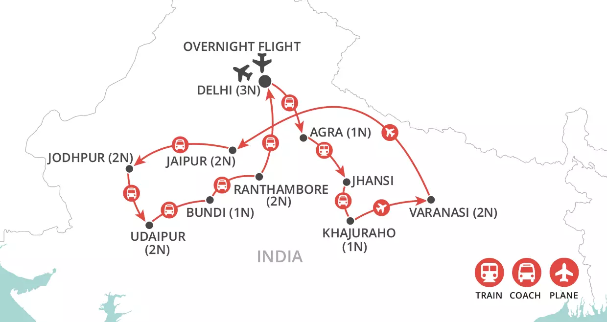Highlights of India map