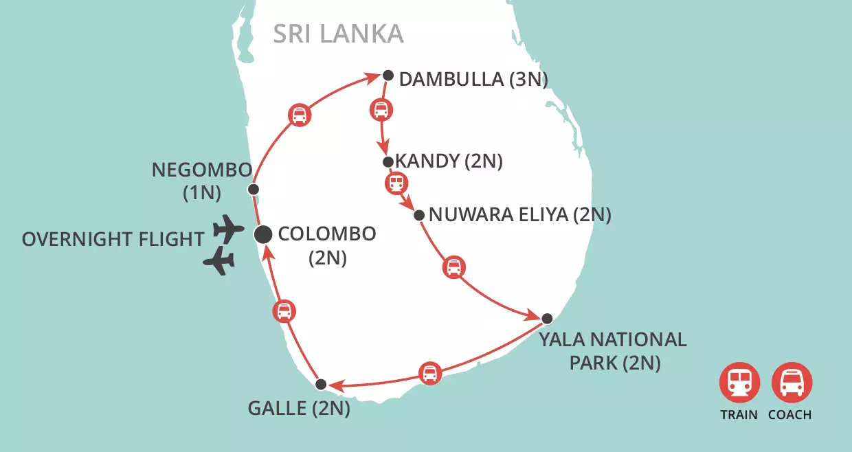 Highlights of Sri Lanka map