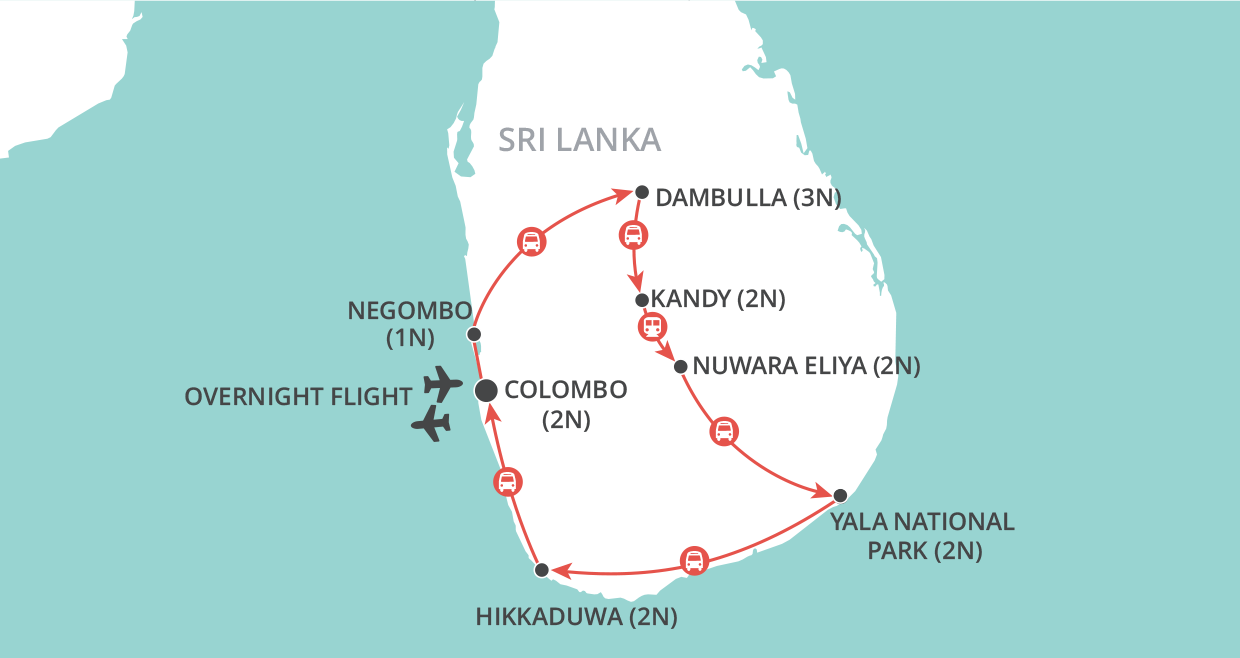 Highlights of Sri Lanka map